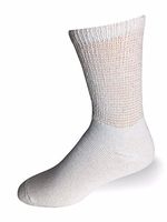 Sole Good Non-Binding Diabetic Crew Socks, White, Size 9-11, Pack of 3 Pair