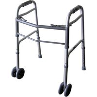 Beriatric Dual Button Folding Walker With Wheels