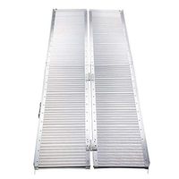 Foldable 6Feet Aluminum Wheelchair Motorcycles Ramp Portable Handle 2-Side Angled Lip Mobility Suitcase Threshold Scooter Carrier with Ebook