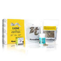 Teasane 28-Day Herbal Tea, Lose Kit| 2x Loose-Leaf Tea Bags, 1x Bottle Seaweed Complex Capsules, Tea Strainer| Natural Plant Extracts, Vegan, Caffeine/ Gluten-Free Weight-Loss Dietary Supplement