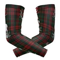 Unisex Arm Sleeve Plaid Snowflake with Elk UV Protection Arm Compression Sleeve Skin Protection Sport Arm Cooler Sleeve for Running Hiking Jogging Motorcycling Climbing Camping