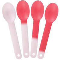 XL Color Changing Plastic Spoons - Changes From White To Red - Changes Color When Cold! Extra Durable Birthday Party Spoons - Frozen Dessert Supplies - Made in USA! 50 Count