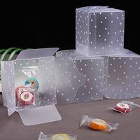CHDHALTD 50Pcs Clear PVC Plastic Boxes,Square Transparent Clear Dot Candy Box,Gift Boxes Square Containers Packing Case for Party Favors, Wedding, Birthday Presents,444cm/555cm/666cm to Choose