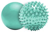 EDX Massage Ball Combo Set, 2 Pack of 1 Smooth, 1 Spiky Ball Roller, Seafoam