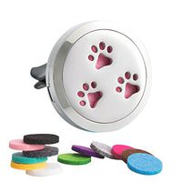 Aromatherapy Auto Car Perfume Freshener Diffuser Essential Oil Vent Clip Monogram Initial Dog Paw Locket