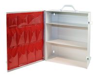 Medique Products First Aid Cabinet with Pockets, Medical Storage with 3 Shelves - 712MTM