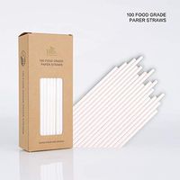 Biodegradable Paper Straws HOMEWINNER 100 Pcs White Drinking Straws Eco-friendly Paper Straw for Juices Shakes Smoothies Party Supplies Decorations