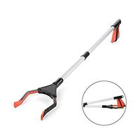 Giveme5 32" Grabber Reacher Tool, Aluminum Foldable Pick Up Long Arm Reacher Picker Upper Grabber Reaching Assist Tool for Trash Pick Up, Litter Picker, Garden Nabber, Arm Extension (Red)