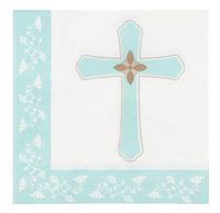 Cocktail Napkins - 150-Pack Luncheon Napkins, Disposable Paper Napkins Religious Party Supplies for Kids Birthdays, 2-Ply, Unfolded 13 x 13 Inches, Folded 6.5 x 6.5 Inches