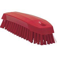 Vikan 35874 Hand-Held Scrub Brush, Polypropylene, Polyester Bristle, 7", Red