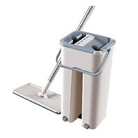 Spin Flat Mop Bucket System - Wet Dry Floor Cleaning Mop Bucket Set for Home Kitchen Hardwood