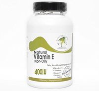 Natural Vitamin E Non-Oily 400IU ~ 100 Capsules - No Additives ~ Naturetition Supplements