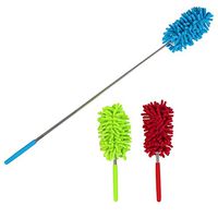 Maguu Long-Reach Washable Dusting Brush with Telescoping Pole,Retractable Extendable Flexible Microfiber Duster for Home Car and Office(Set of 3)
