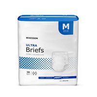 Adult Brief, McKesson Ultra, Tab Closure Medium Disposable Heavy Absorbency, BRULMD - Pack of 16