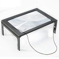 DWW Desktop Handheld Magnifier Foldable with 12 LED Lighting, Portable Optical Macular Degeneration Elderly Children Reading Aid 3X Loupe Craft Watch Repair