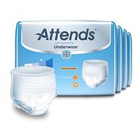 Attends Advanced Protective Underwear with Advanced DermaDry Technology for Adult Incontinence Care, Medium, Unisex, 20 Count (Pack of 4)