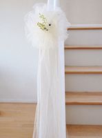 10 pcs Ivory TULLE NET WEDDING PEW BOWS BRIDAL DECOARTION