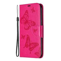 Lomogo Nokia 3.2 Case Leather Wallet Case with Kickstand Card Holder Shockproof Flip Case Cover for Nokia3.2 - LOBFE140326 Hot Pink
