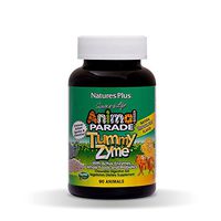 NaturesPlus Animal Parade Source of Life Children's Chewable Digestive Aid - Tropical Fruit Flavor - 90 Animal Shaped Tablets - Contains Live Probiotics - Vegetarian, Gluten-Free - 90 Servings