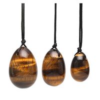 Nature 3PCS Jade Egg Yoni Egg Massage Stone Exercise Eggs Healing Stone Massage Stones for Women To Train Pelvic Muscles Kegel Exercise- Rose Quartz / Black Obsidian /Green Aventurine With Gifts Bag