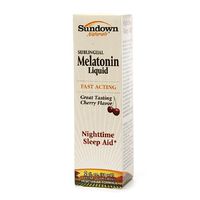 Sundown Naturals Sublingual Melatonin Liquid, Cherry 2 fl oz (59 ml) Pack of 4