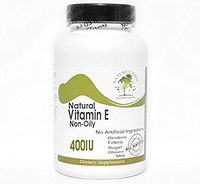 Natural Vitamin E Non-Oily 400IU ~ 200 Capsules - No Additives ~ Naturetition Supplements