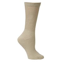 Unisex Buster Brown Wide Calf Diabetic Socks, Bariatric for Men Women- 3 Pairs - Beige - Medium - 3 Pairs