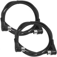 Seismic Audio - SAMIDI5R-2Pack - Pair of 5 Foot Right Angle MIDI to MIDI Data Cables - 5' MIDI Cables