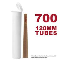 120MM White Doob Tubes | 700 Bulk Pack | Waterproof Airtight and Smell Proof Blunt Vial Container | Child Resistant with Squeeze Pop Tops | BPA-Free | Ideal for Storing Pre Rolled Raw Cones