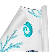 Gift Wrapping Paper Roll Blue Starfish Seahorse for Birthday,Holiday,Wedding,Baby Shower Gift Wrap - 3Rolls - 58inch x 23inch Per Roll