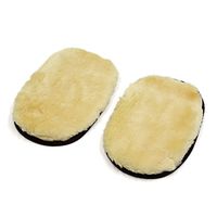 uxcell Pair Beige Faux Wool Single Side Car Window Wash Washing Mitt Cleaning Glove