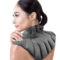 Heating Pad for Neck and Shoulders with Aromatherapy Herbs | Microwavable Wrap for Heat Therapy Pain Relief | Reusable Weighted Hot/Cold Pack | Eases Soreness, Anxiety, Headache (Grey)