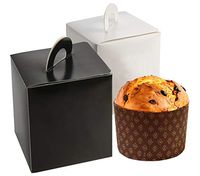 Deluxe White Holiday Large Panettone Cake Mold Pan Gift Box - Pack of 6 Boxes - 7'' x 7'' x 8'' - White - Boxes ONLY