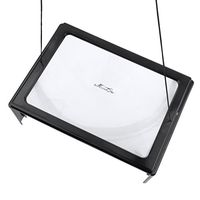 A4 Full Page Magnifier 3X Lens 3 LED Lighted Magnifying Glass with Neck Cord Handle Free Loupe with Flip Out Leg for Low Vision Seniors Kids Macular Degeneration Crafts Jewelry Soldering Inspection