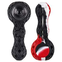 Unbreakable Indestructible Silicone Honey Straws with Clean Cover Decorative Bowls Inside Easy to Clean(2 Pack Black/red)