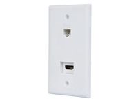 Monoprice Recessed HDMI Wall Plate, with 1 HDMI F/F Adapter & 1RJ45 Cat5e Coupler