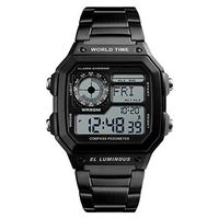 Multi-Function Compass Watch Waterproof, Outdoor Sports Men's Watch, Altimeter/Barometer/Pedestrian/Waterproof (Color : Black)