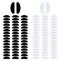 50 Pairs Soft Eyeglasses Nose Pads, Glasses Adhesive Thin Nose Pads Silicone Anti Slip Adhesive Nose Pads Clear Rest for Glasses Non Slip pad, Eyeglasses, and Sunglasses -(Transparent and Black, 1mm)