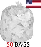 Strong Clear Trash Bags, Transparent See Through Garbage Bags (50, 45-50 Gallon)