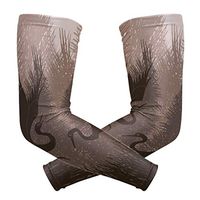 LEVEIS Animated Crane Ccouple in Wild Forest Foliage Arm Sleeves UV Protection for Men Women Sunblock Protective Gloves Running Golf Cycling Driving Long Arm Cover 1 Pair