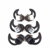 Silicone Ear Tip Earbud for Bose Ear Tip QC20 QC20i QC30 Soundsport SIE2 SIE2i IE2 IE3 Earbud in-Ear Bluetooth Headphones (6Pcs Black)