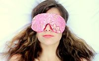 Candi Andi Handmade Sleep Eye Mask for Travel, Aromatherapy, Stress Relief, Sleep, Migraine Treatment, Yoga | Lavender Scented | Satin Brocade & Crushed Velvet | Pinkalicious - TEML-PI