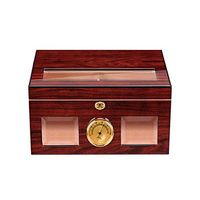 Hongyushanghang Cigar Box, Natural Cedar Cigar Humidor Travel Portable Cigar Box Can Store 100 Cigars, Cigar Humidor for Cigars and Cigar Accessories - Red Pine Grain, Experience Thin