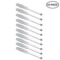 EVERMARKET 10pcs Sliver Metal Ear Spoon Earwax Curette Remover Earpick Tool Hanging Clean Tool for Ear Key Hanging Key Pendant for Adult Children