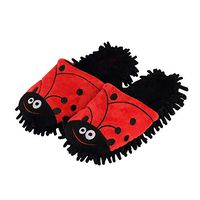 Frjjthchy Dust Cleaning Mop Slippers Microfiber Mopping Shoes for Men Women (Women 6-7/Men 5, Ladybug)