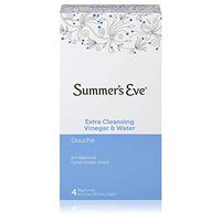 Summer's Eve Extra Cleansing Douche Vinegar & Water, Feminine Wash,PH Balanced, Naturally Inspired, & Gynecologist Tested (Pack of 4 Bottles, 4.5oz Each Bottle)