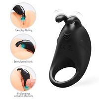 Soft Relax Massage Wireless Quiet Còckring Toy Powerful Strong Vibration Delay Ring Silicone Massage USB Charging