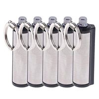 Emergency Fire Starter Pack of 5 - Permanent Flint Match Forever Lighter Fire Starter Set Keychain Unlimited Portable Waterproof Metal Outdoor Hiking Camping Safety Survival Tools (5)