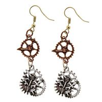 Retro Steampunk Watch Parts Clock Gears Cog Earrings Antique Silver Jewelry Accessory Fashion Stylish Cheap Designer Novelty Prom Charms Charm Styling Party