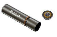 Personalized Visol Little Joe Travel Humidor, Satin Gunmetal - Free Engraving (Text)